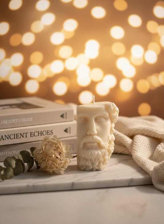 Luxury sculptural candle product photo