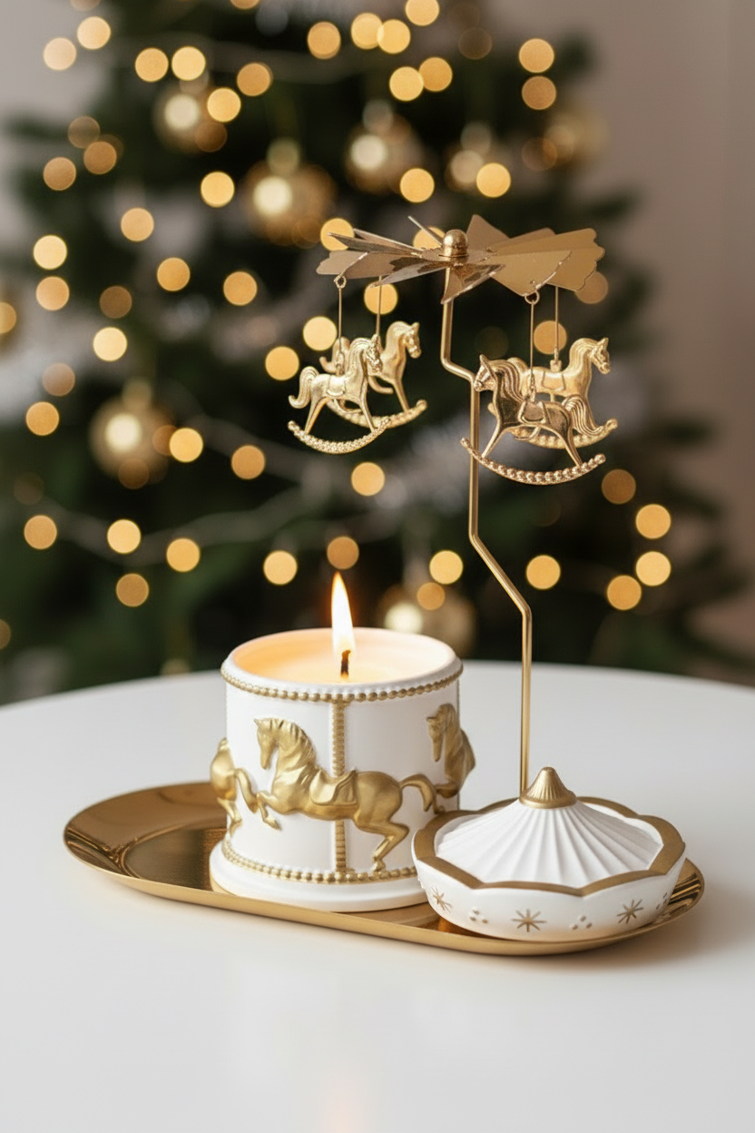 Свічка-каруселька з відкритою кришкою