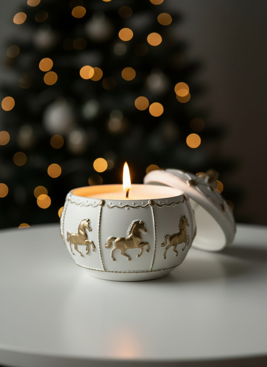 Свічка-каруселька з відкритою кришкою